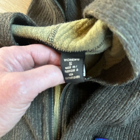 Patagonia Women's Olive Green Front Zip Wool Blend Hoody / Sweater SZ Small - Picture 4 of 5